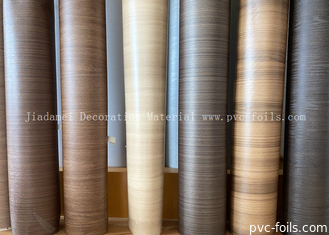 0.18mm Altın meşe Ahşap Taneler PVC Mobilya Filmi Plastik Profil Sarma için