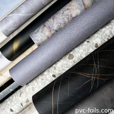 Mobilya dolabı kapak için yeni mermer tasarım PVC membran folyo