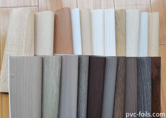 Mobilya paneli makyajı için Rustic Oak Wood Grain PVC Sarma Filmi