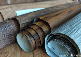 Koyu Cevizli Ahşap Taneler Kabine Kapak Yenilenmesi için PVC Sarma Filmi