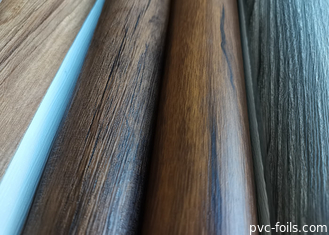 Çamuru Kahverengi Ahşap Taneler Plastik Pencere Çubukları için PVC Dekoratif Film