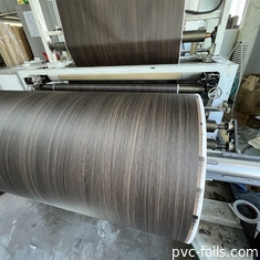 Siyah Ahşap Tanesi Çıkartılmış PVC Dekoratif Folyo MDF Dolabı Kapısı Vakum Membran Baskı için