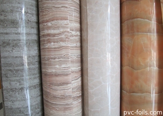 Kapılar İçin Isıya Dayanıklı Parlak PVC Film Mermer Etkisi