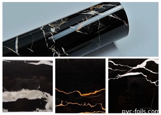Ev Dekorasyonu Granit PVC Kendinden Yapışkanlı Film Tezgah Üstü için Siyah Mermer Vinil Wrap