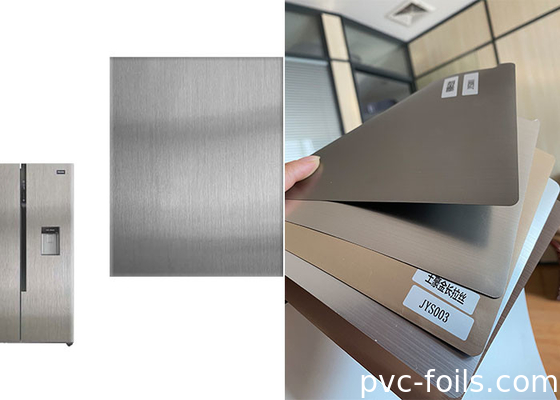 Ev Aletleri Paneli İçin Çok Yönlü Meta Gümüş Fırça Renkli PVC Dekoratif Film