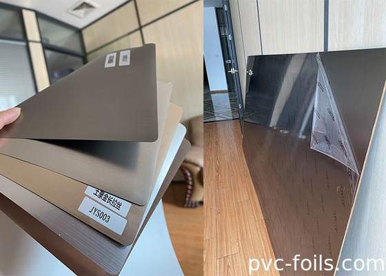 İç Panel Laminasyonu İçin dayanıklı Meta Fırça PVC Dekoratif Film