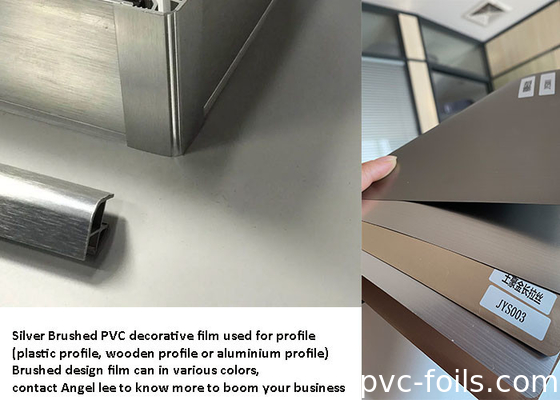 1240mm Yanmaz PVC Dekoratif Film Metalik Gümüş Fırçalı