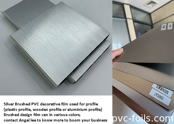 1240mm Yanmaz PVC Dekoratif Film Metalik Gümüş Fırçalı