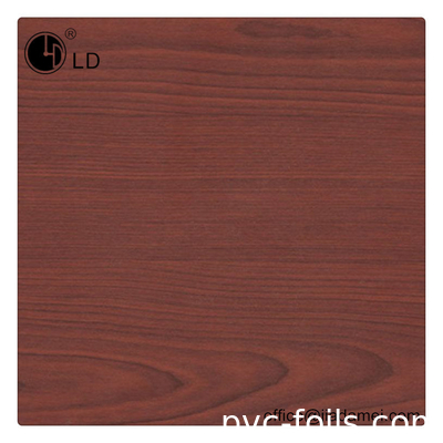 Plastik Profil Sarma için Maun Kahverengi Ahşap Renkli PVC Dekoratif Film 0.12mm