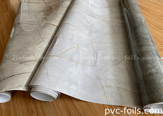 Yüksek Parlaklıklı Mermer Efekti PVC Dekoratif Film ROHS Sertifikalı Üretim