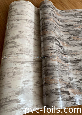 Yüksek Parlaklıklı Mermer PVC Roll PVC Dekoratif Film Vakum Membran Baskı için