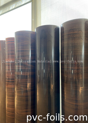 Yüksek Parlaklıklı Ahşap Tanesi PVC Dekoratif Film Düz Laminasyon için Genişliği 1260mm