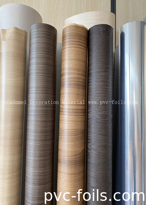 İç mekan mobilya panelleri dekorasyonu için ahşap desenli PVC film rulo