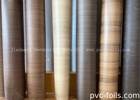 0.18mm Altın meşe Ahşap Taneler PVC Mobilya Filmi Plastik Profil Sarma için