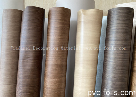 0.18mm Altın meşe Ahşap Taneler PVC Mobilya Filmi Plastik Profil Sarma için