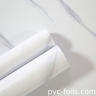 Laminasyon ve sarma için özel mermer tasarımlı PVC mobilya folyo rulo