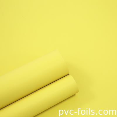 Yatak odası dolap kapıları için sarı renkli PVC dekoratif film süper mat