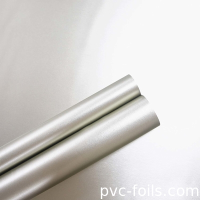 Mobilya panelleri laminasyonu için parlak Metallik Gümüş PVC Dekoratif Film