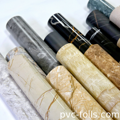Yüksek Parlaklıklı Mermer Tanesi PVC Dekoratif Filmler 2D Laminasyon için
