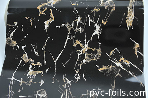 Yüksek Parlaklıklı Mermer Tanesi PVC Dekoratif Filmler 2D Laminasyon için