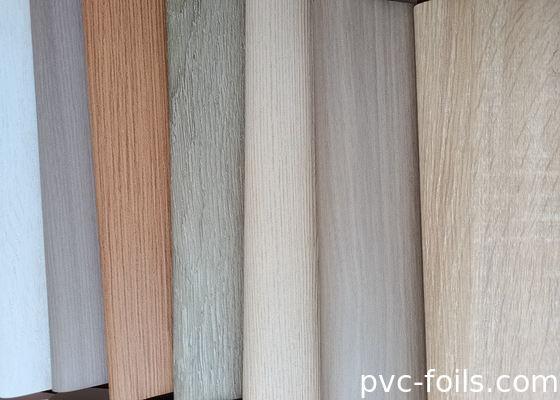 Mobilya paneli makyajı için Rustic Oak Wood Grain PVC Sarma Filmi