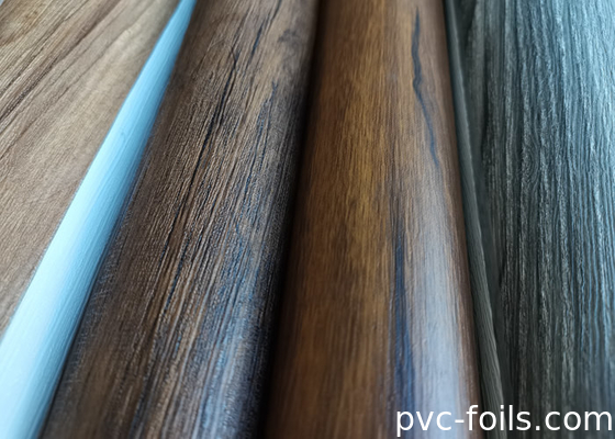 Çamuru Kahverengi Ahşap Taneler Plastik Pencere Çubukları için PVC Dekoratif Film