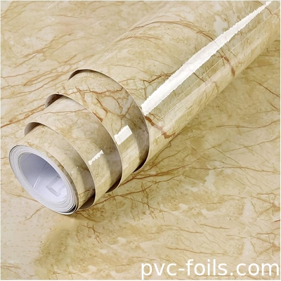 Yüksek Parlaklıklı Mermer Tanesi PVC Dekoratif Filmi, Masaüstü ve İç Yüzeyler için