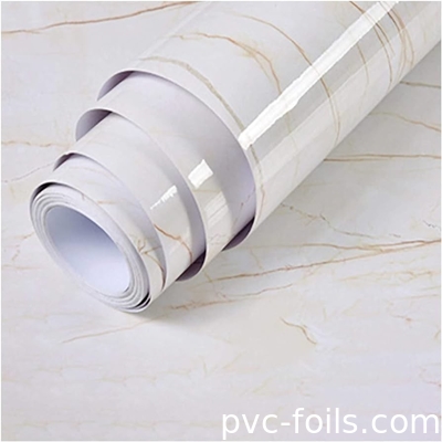 Yüksek Parlaklıklı Mermer Tanesi PVC Dekoratif Filmi, Masaüstü ve İç Yüzeyler için
