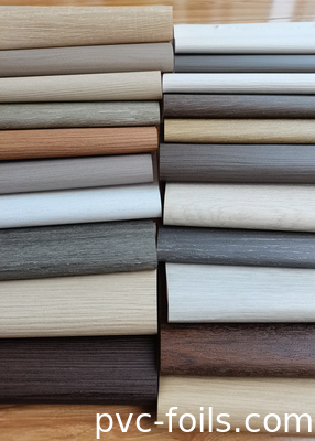 Pencere ve Kapı Profilleri İçin Doğal Meşe Ahşap Tanesi PVC Dekoratif Film