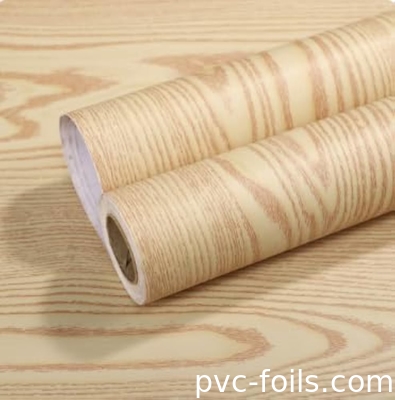 PVC Ahşap Taneler Vinyl Kendiliğinden Yapıştırıcı Duvar Kağıdı Mobilya için PVC Dekoratif Film Rulo