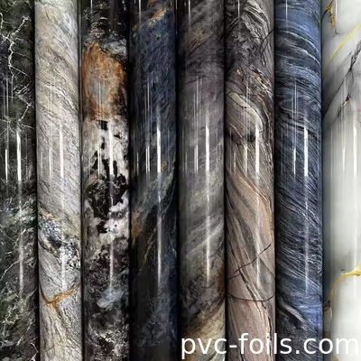Özel Mermer Efekti Dijital Baskı Mobilya ve Paneller İçin PVC Dekoratif Film