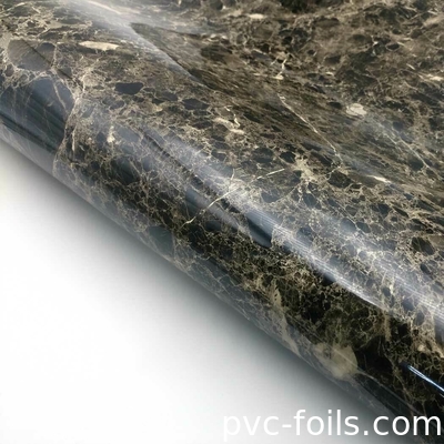 İç dekorasyon için yüksek parlak mermer etkisi PVC membran folyo