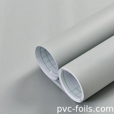 Katı Renkli Mat Gri Öz Yapışkan PVC Filmi - Mobilya Yüzeyi için Kırp ve Yapıştır