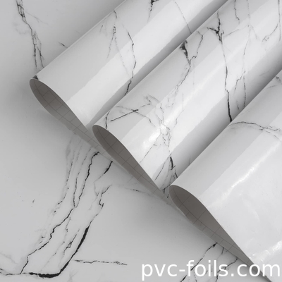 Yüksek Parlaklıklı Mermer Tasarımı PVC Vinyl Etiketler