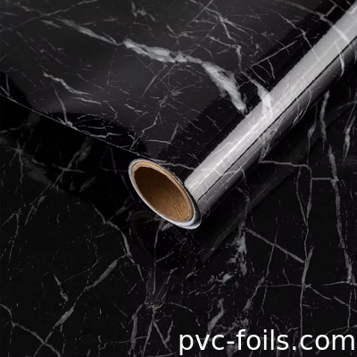 Dayanıklı Mermer Efekti PVC Laminat Filmi Mutfak ve Mobilya için Çizik Karşıtı Yüksek Parlaklık Finish