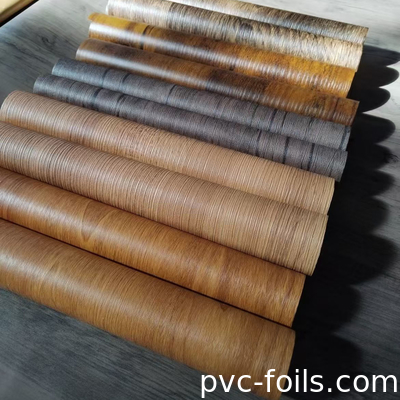 0.14mm PVC Dekoratif Laminasyon Filmi Ahşap Dokusu Çıkartma Filmi Ahşap Tasarımı Laminasyonlu Yaprak için
