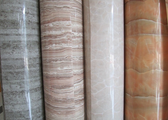 Kapılar İçin Isıya Dayanıklı Parlak PVC Film Mermer Etkisi