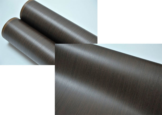 Emboss Pvc 3D Membran Folyo Yuvarlak Siyah Ahşap Taneler 1400mm Genişlik